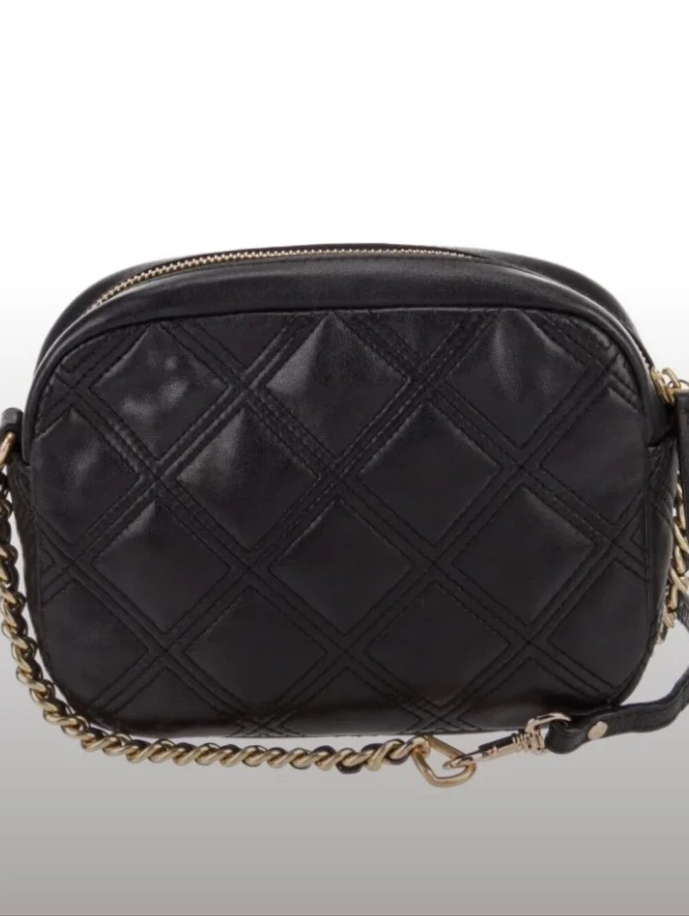 Tory Burch-Soft Flemming Quilted Camera-Crossbody Bag with Chain Strap 🖤(As Is)